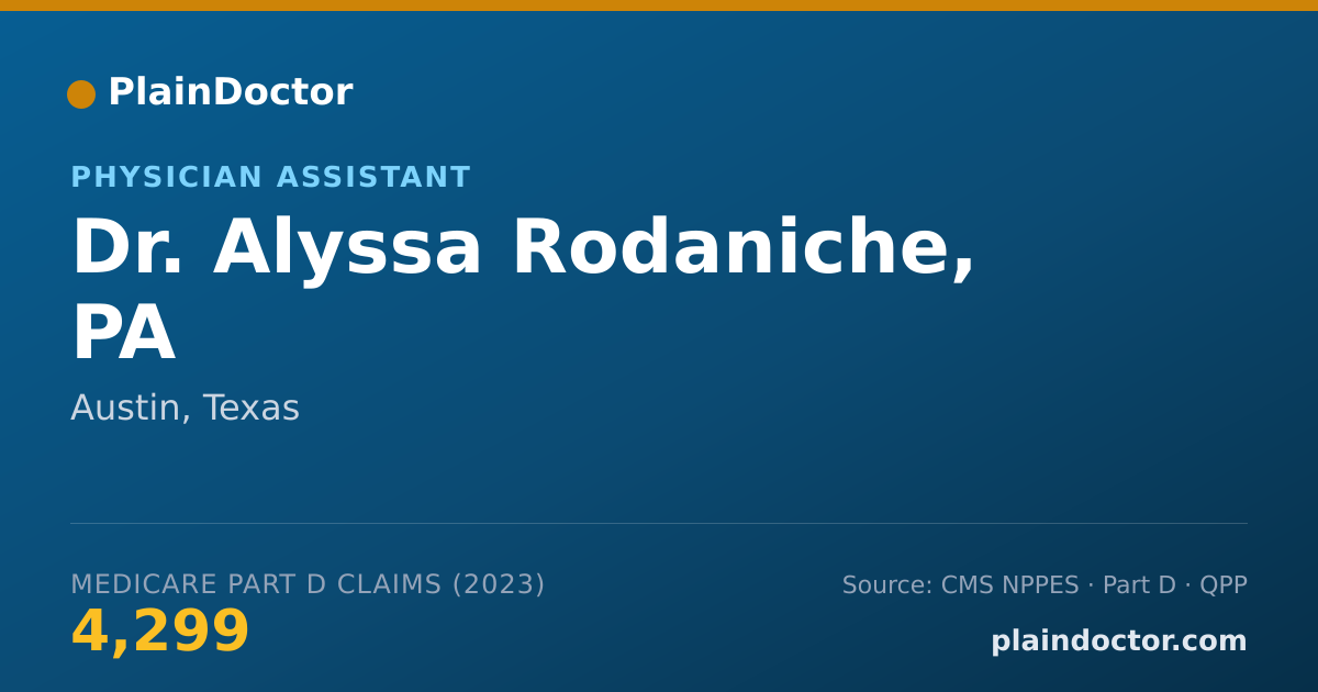 Shareable card for Alyssa Rodaniche, PA - Physician Assistant, Austin, TX
