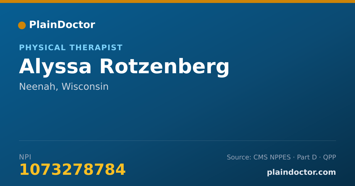 Shareable card for Alyssa Rotzenberg - Physical Therapist, Neenah, WI
