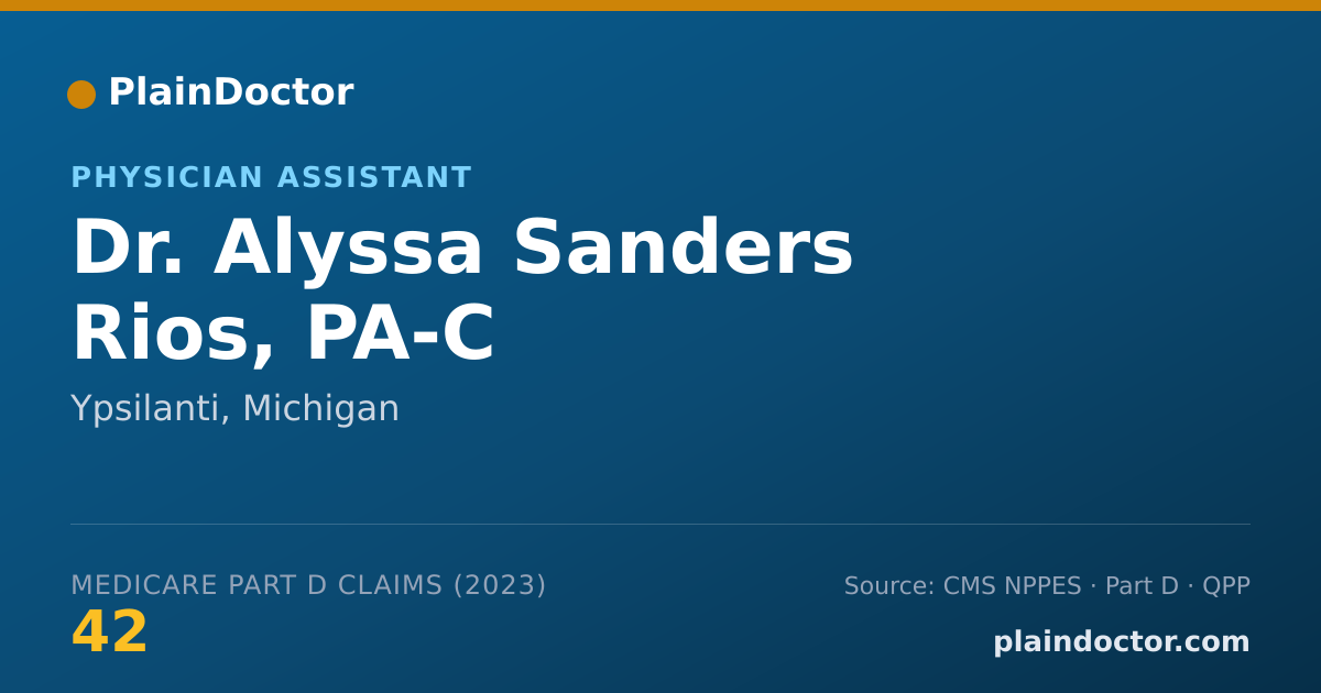 Shareable card for Alyssa Sanders Rios, PA-C - Physician Assistant, Ypsilanti, MI