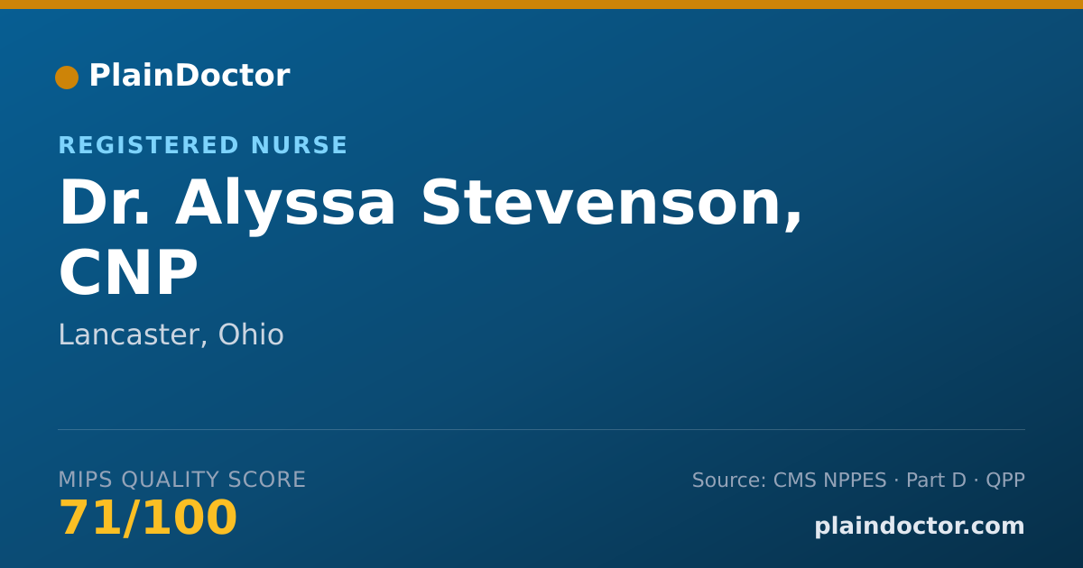 Shareable card for Alyssa Stevenson, CNP - Registered Nurse, Lancaster, OH