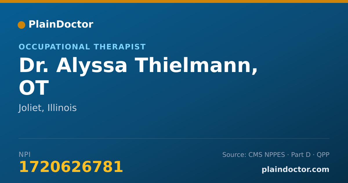 Shareable card for Alyssa Thielmann, OT - Occupational Therapist, Joliet, IL