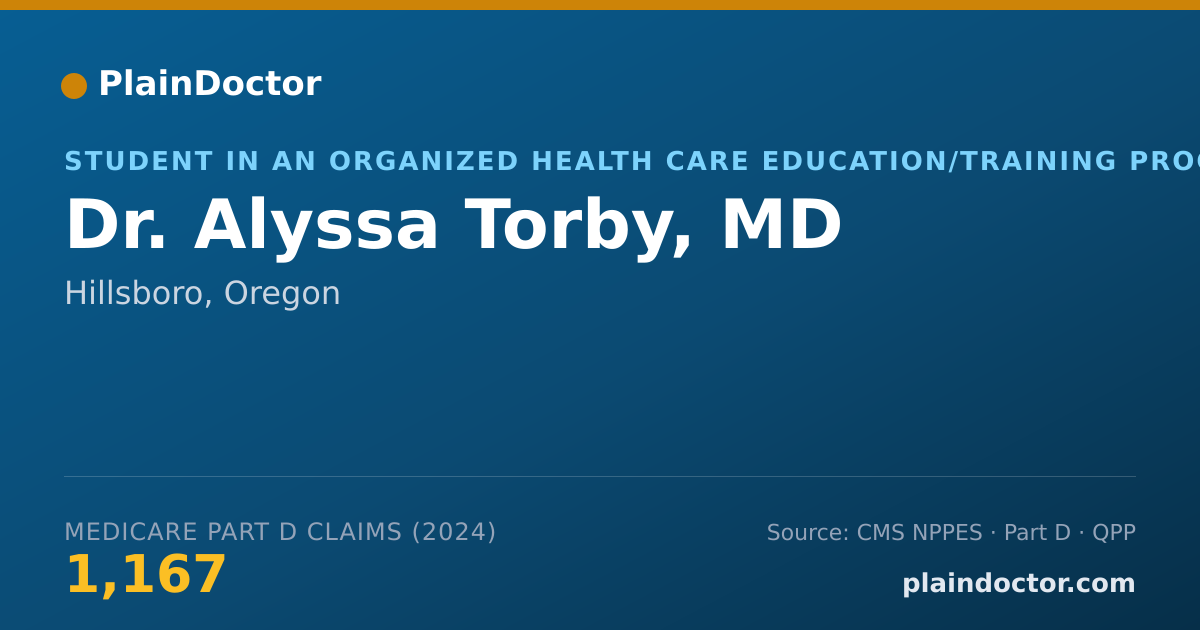 Shareable card for Alyssa Torby, MD - Student in an Organized Health Care Education/Training Program, Hillsboro, OR