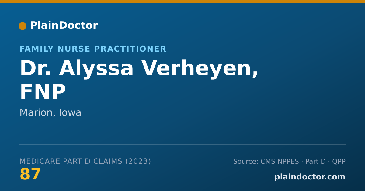 Shareable card for Alyssa Verheyen, FNP - Family Nurse Practitioner, Marion, IA