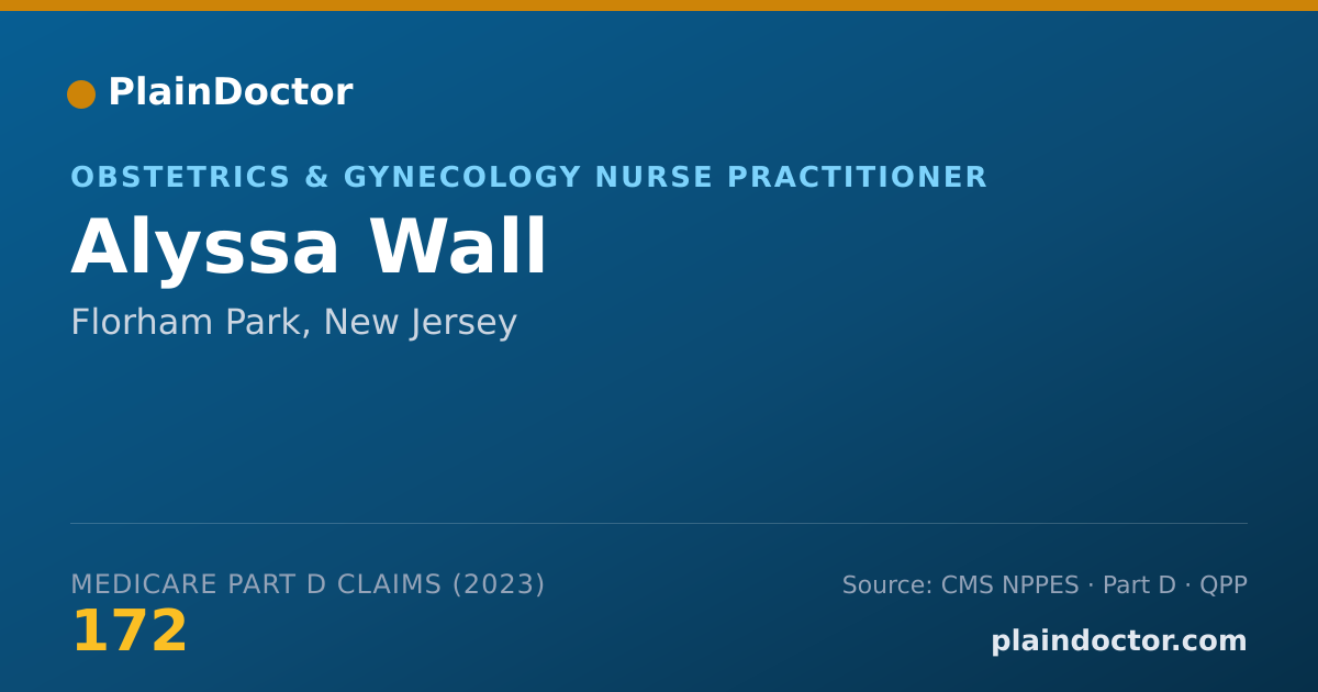 Shareable card for Alyssa Wall - Obstetrics & Gynecology Nurse Practitioner, Florham Park, NJ