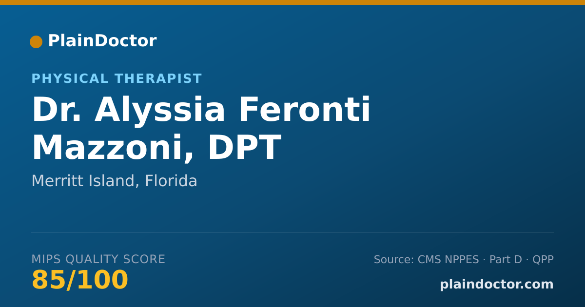 Shareable card for Alyssia Feronti Mazzoni, DPT - Physical Therapist, Merritt Island, FL