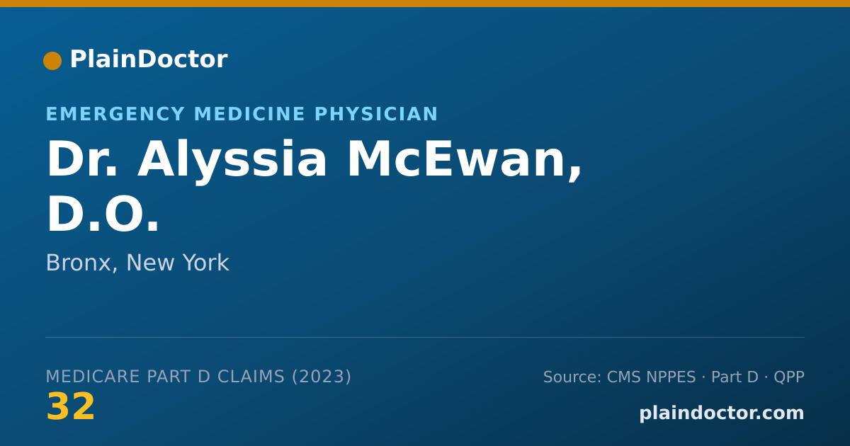 Shareable card for Alyssia McEwan, D.O. - Emergency Medicine Physician, Bronx, NY