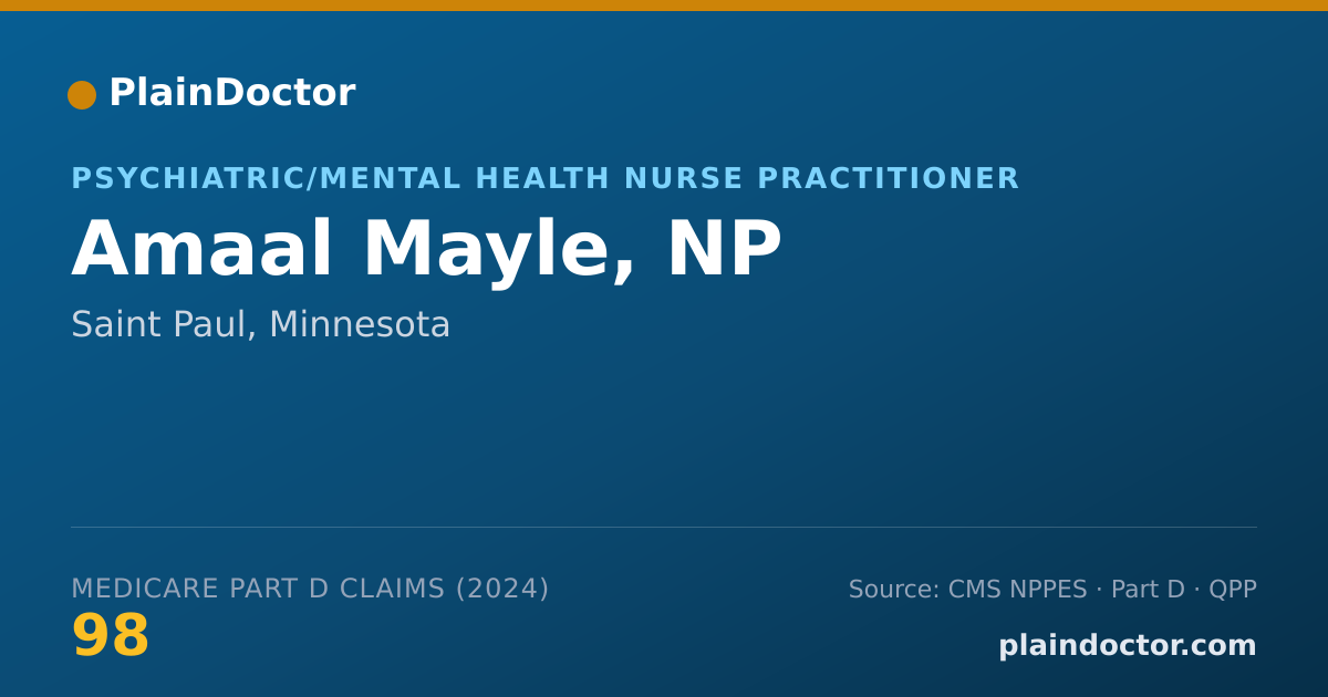 Shareable card for Amaal Mayle, NP - Psychiatric/Mental Health Nurse Practitioner, Saint Paul, MN