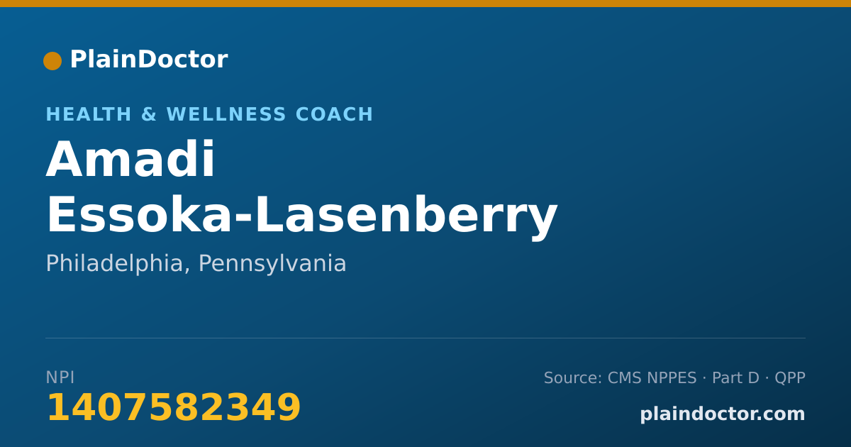 Shareable card for Amadi Essoka-Lasenberry - Health & Wellness Coach, Philadelphia, PA