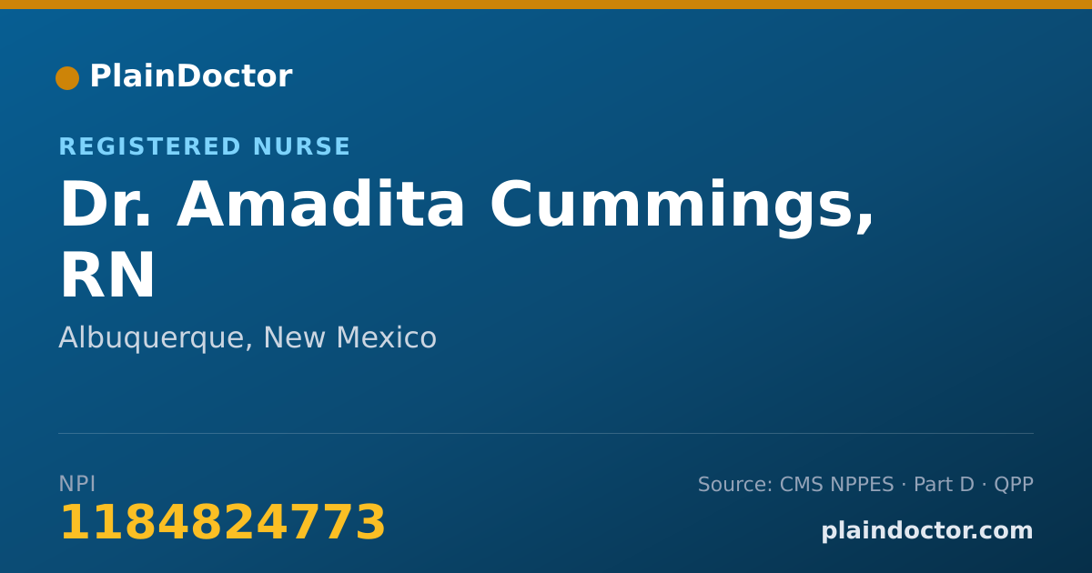 Shareable card for Amadita Cummings, RN - Registered Nurse, Albuquerque, NM
