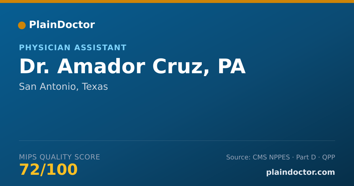 Shareable card for Amador Cruz, PA - Physician Assistant, San Antonio, TX