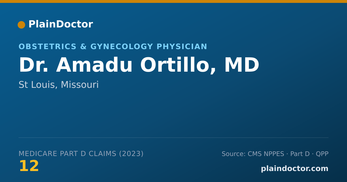 Shareable card for Amadu Ortillo, MD - Obstetrics & Gynecology Physician, St Louis, MO