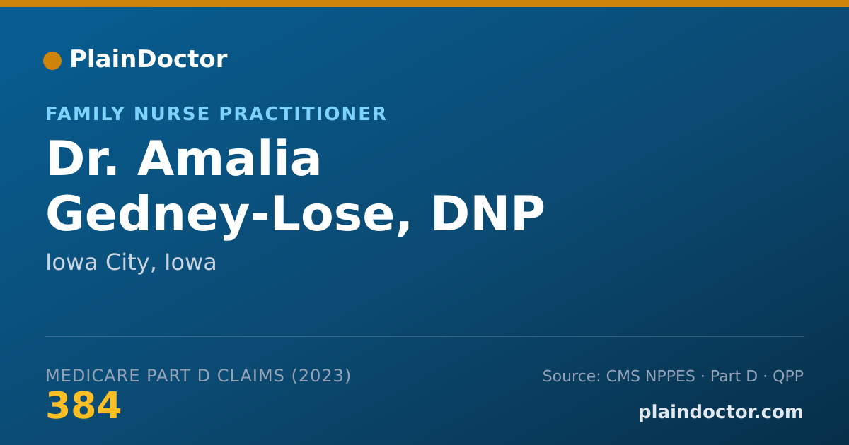 Shareable card for Amalia Gedney-Lose, DNP - Family Nurse Practitioner, Iowa City, IA