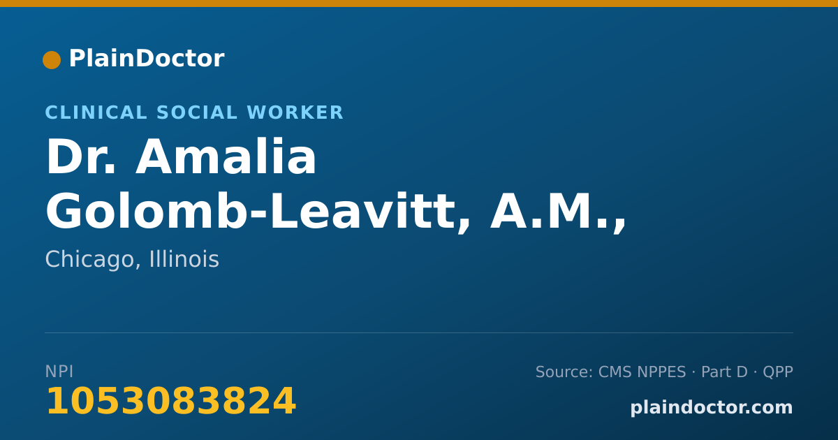 Shareable card for Amalia Golomb-Leavitt, A.M., LSW - Clinical Social Worker, Chicago, IL