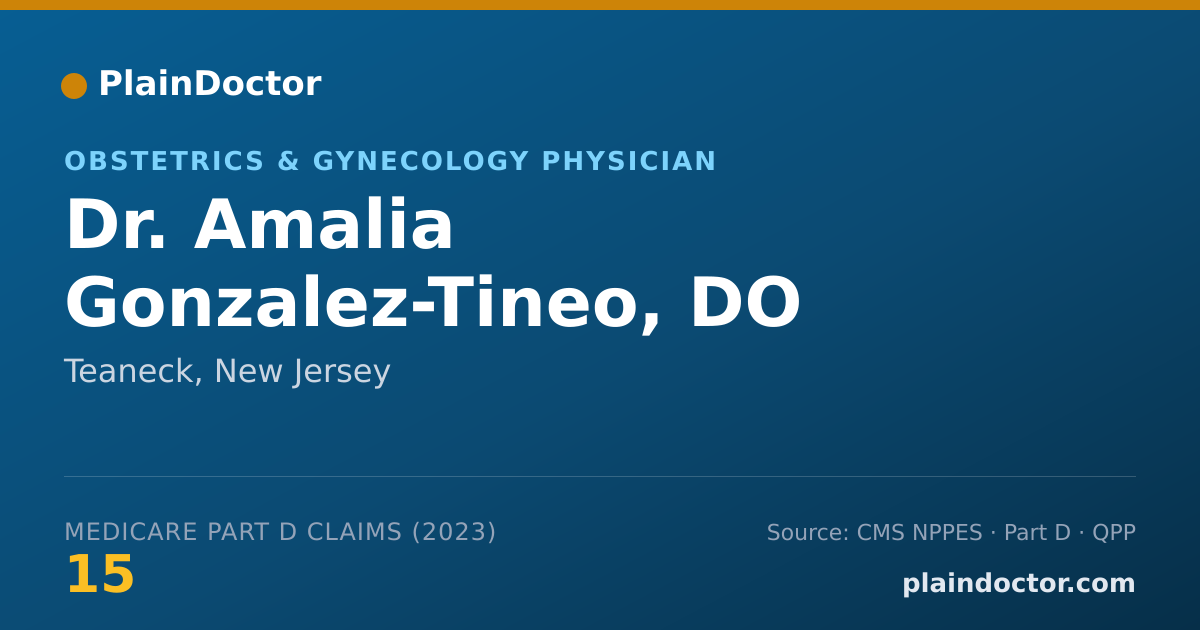 Shareable card for Amalia Gonzalez-Tineo, DO - Obstetrics & Gynecology Physician, Teaneck, NJ