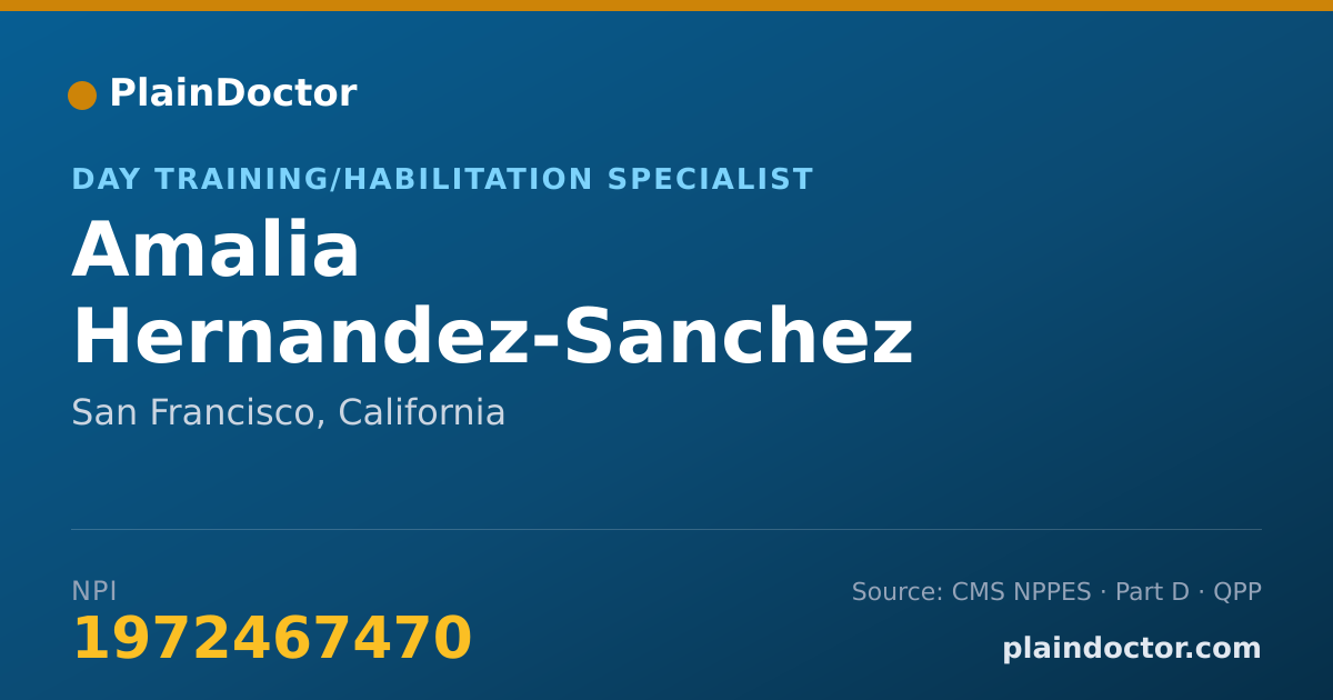 Shareable card for Amalia Hernandez-Sanchez - Day Training/Habilitation Specialist, San Francisco, CA