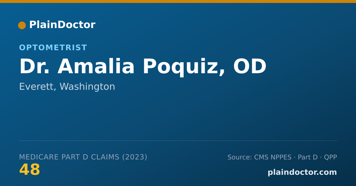 Shareable card for Amalia Poquiz, OD - Optometrist, Everett, WA