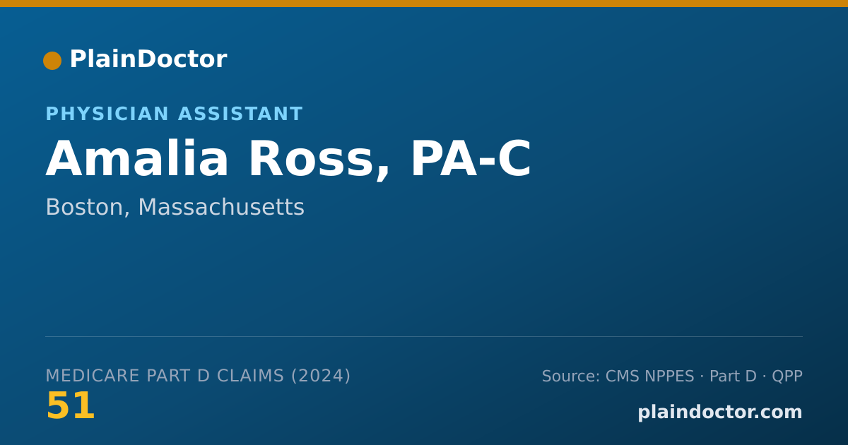 Shareable card for Amalia Ross, PA-C - Physician Assistant, Boston, MA