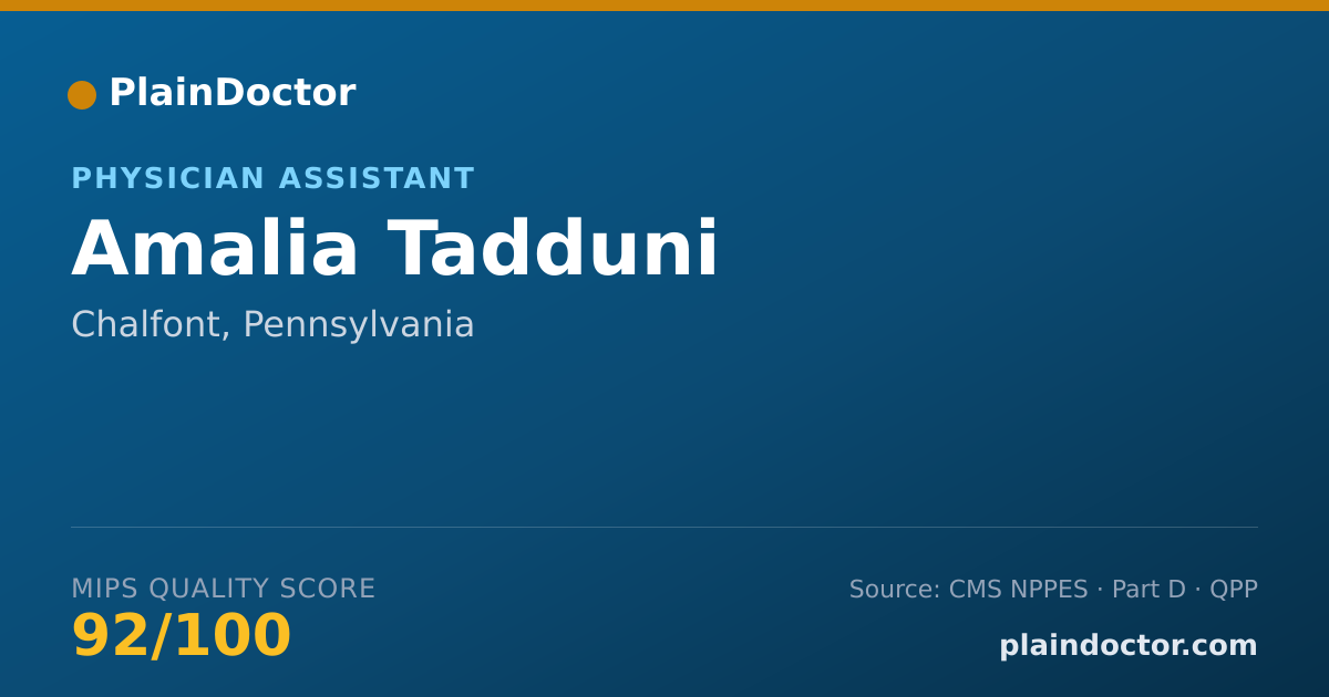 Shareable card for Amalia Tadduni - Physician Assistant, Chalfont, PA