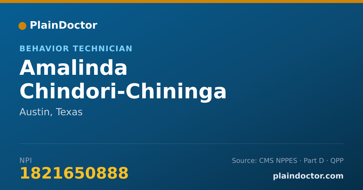 Shareable card for Amalinda Chindori-Chininga - Behavior Technician, Austin, TX