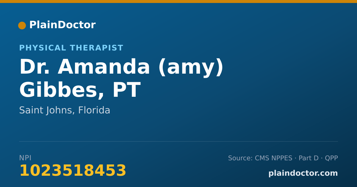 Shareable card for Amanda (amy) Gibbes, PT - Physical Therapist, Saint Johns, FL
