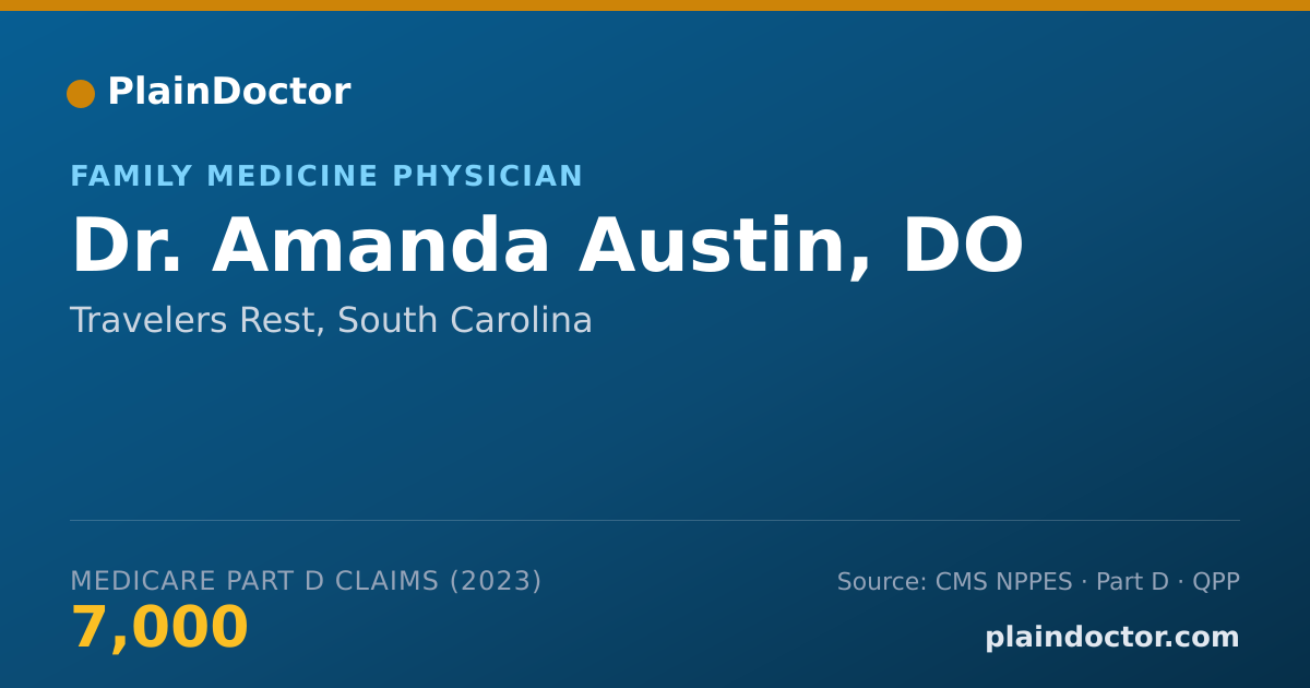 Shareable card for Amanda Austin, DO - Family Medicine Physician, Travelers Rest, SC