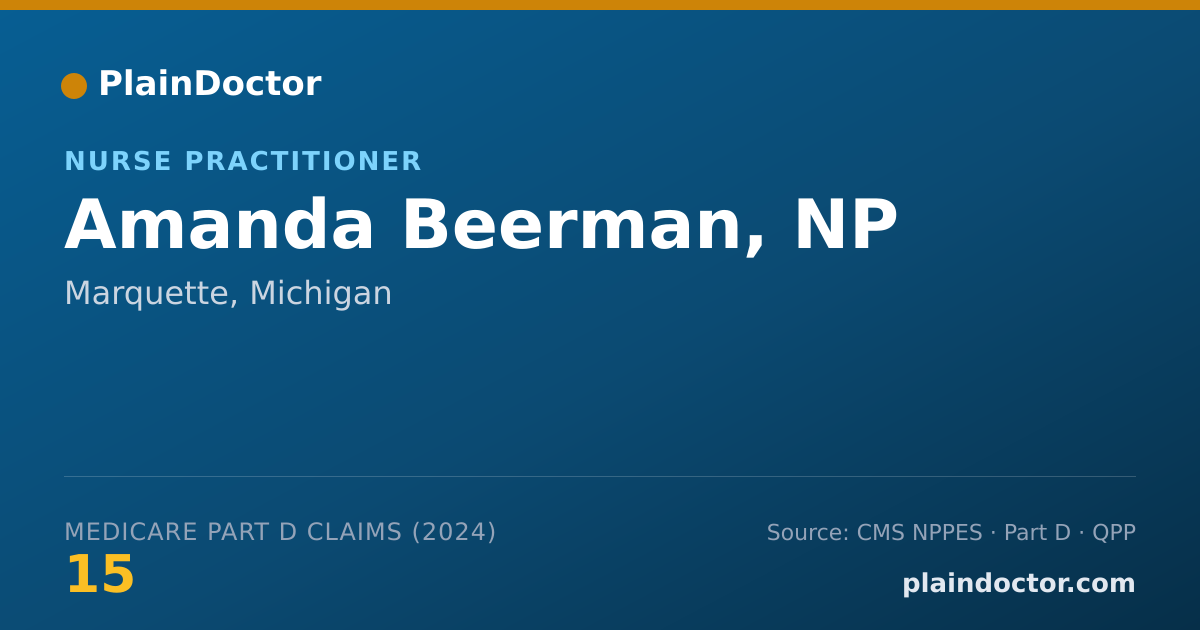 Shareable card for Amanda Beerman, NP - Nurse Practitioner, Marquette, MI