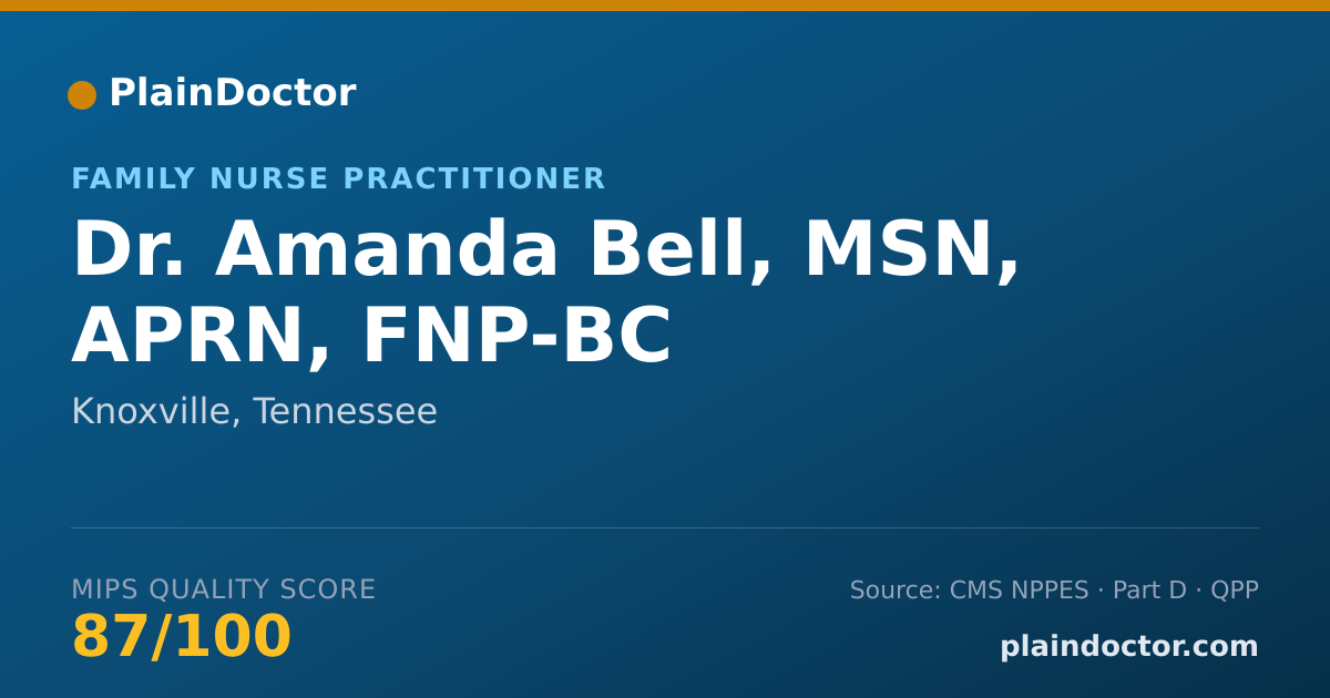 Shareable card for Amanda Bell, MSN, APRN, FNP-BC - Family Nurse Practitioner, Knoxville, TN