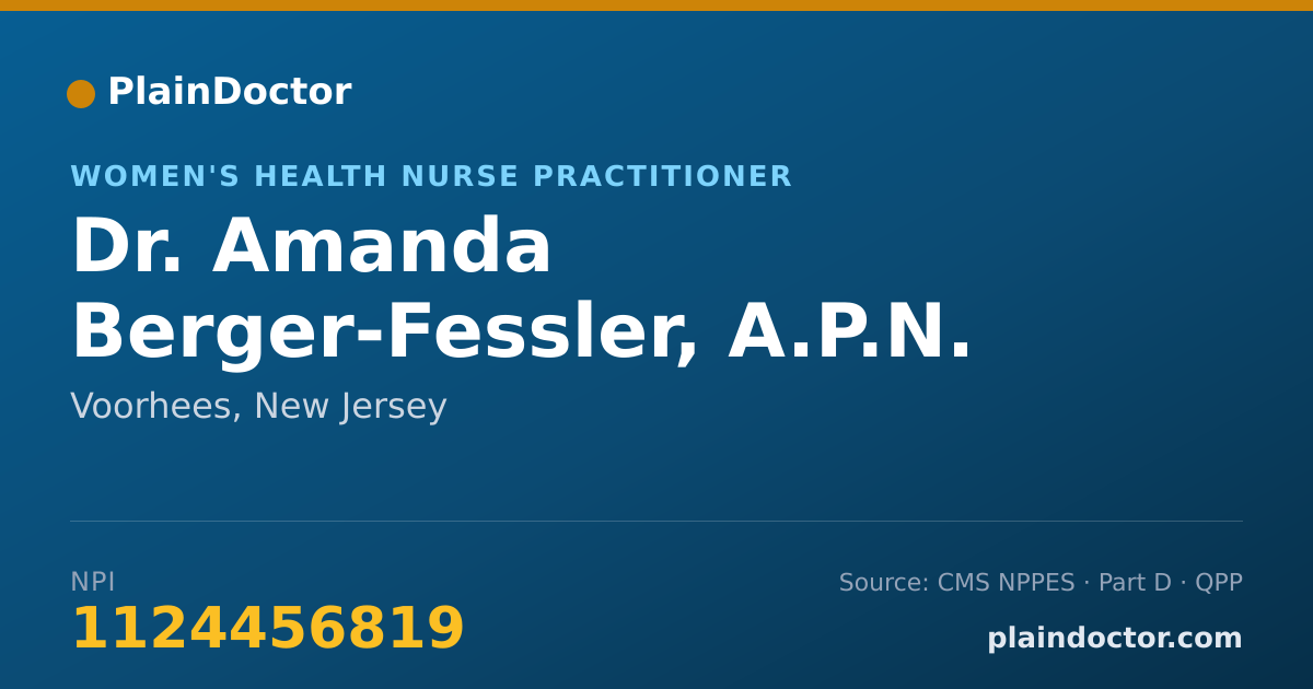 Shareable card for Amanda Berger-Fessler, A.P.N. - Women's Health Nurse Practitioner, Voorhees, NJ