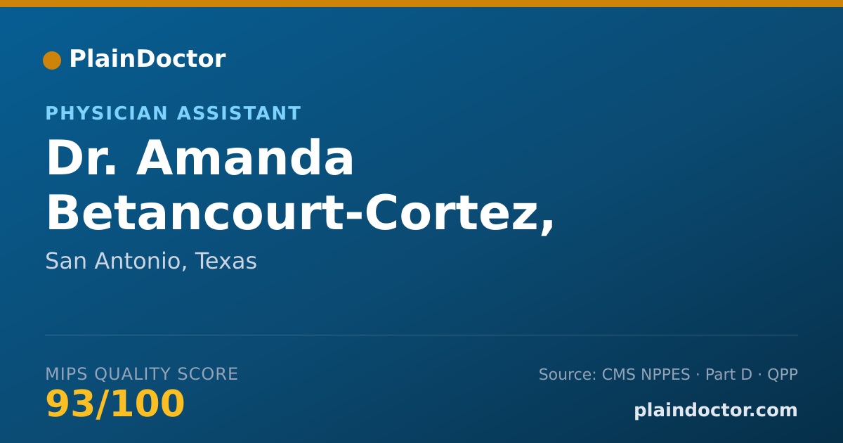 Shareable card for Amanda Betancourt-Cortez, PA-C - Physician Assistant, San Antonio, TX