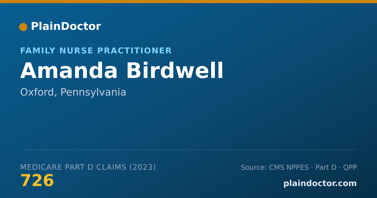 Shareable card for Amanda Birdwell - Family Nurse Practitioner, Oxford, PA