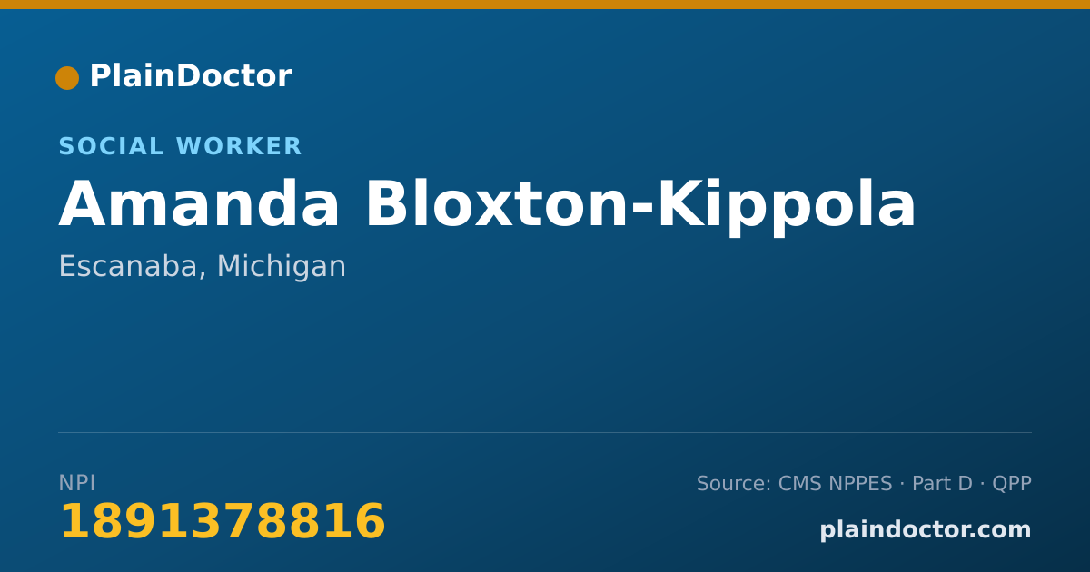 Shareable card for Amanda Bloxton-Kippola - Social Worker, Escanaba, MI