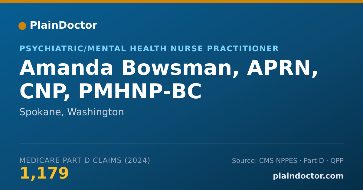 Shareable card for Amanda Bowsman, APRN, CNP, PMHNP-BC - Psychiatric/Mental Health Nurse Practitioner, Spokane, WA