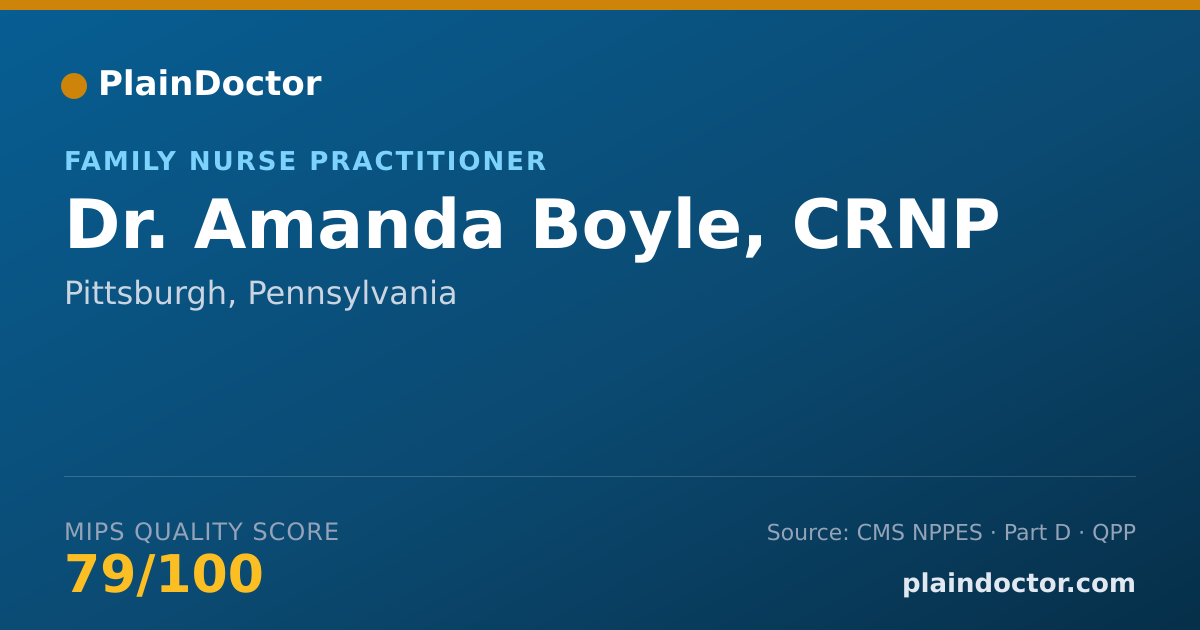 Shareable card for Amanda Boyle, CRNP - Family Nurse Practitioner, Pittsburgh, PA
