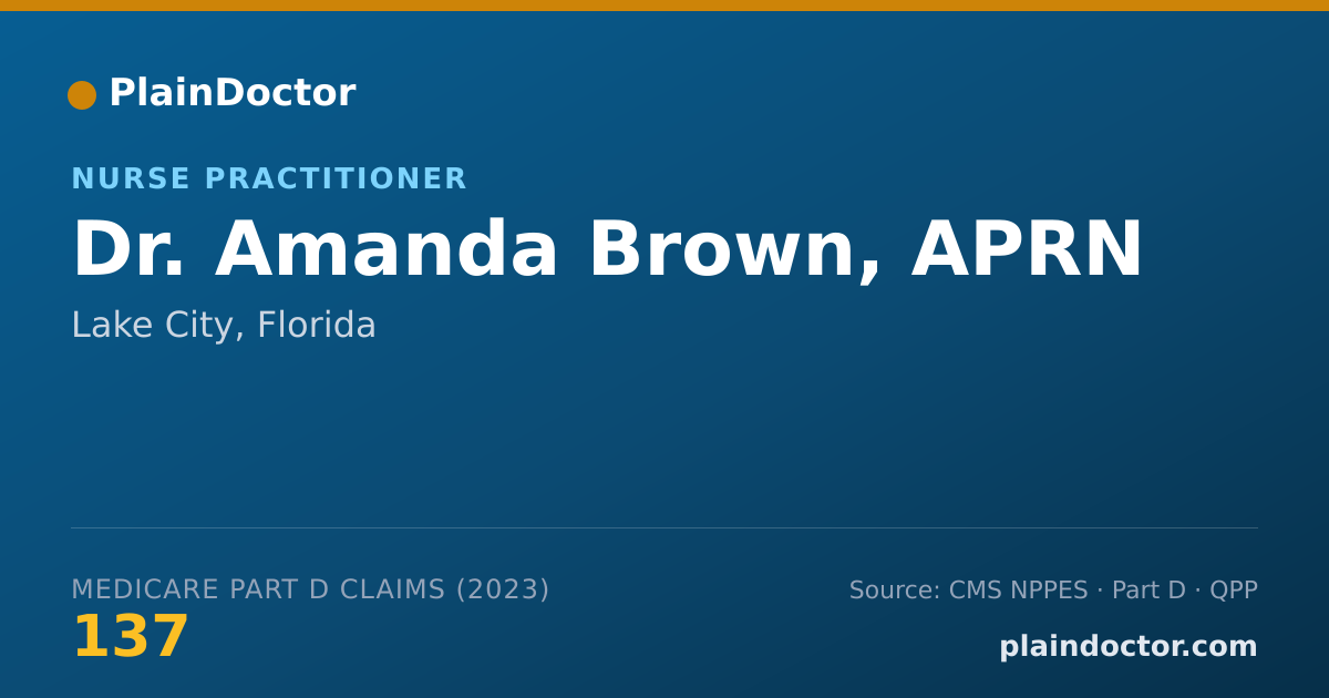Shareable card for Amanda Brown, APRN - Nurse Practitioner, Lake City, FL