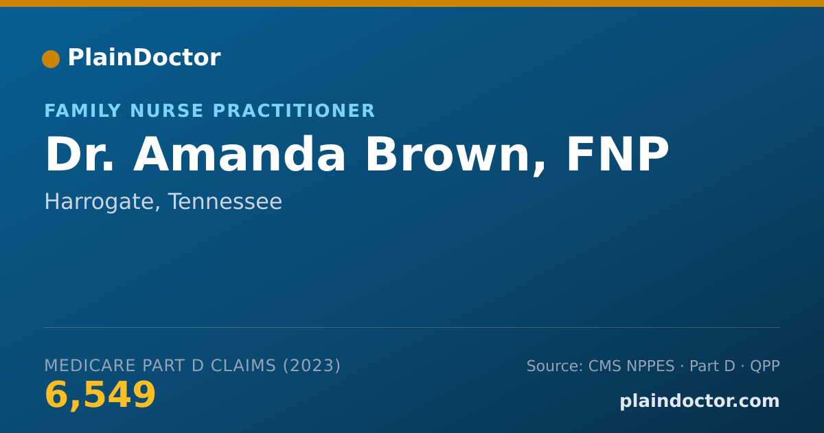 Shareable card for Amanda Brown, FNP - Family Nurse Practitioner, Harrogate, TN