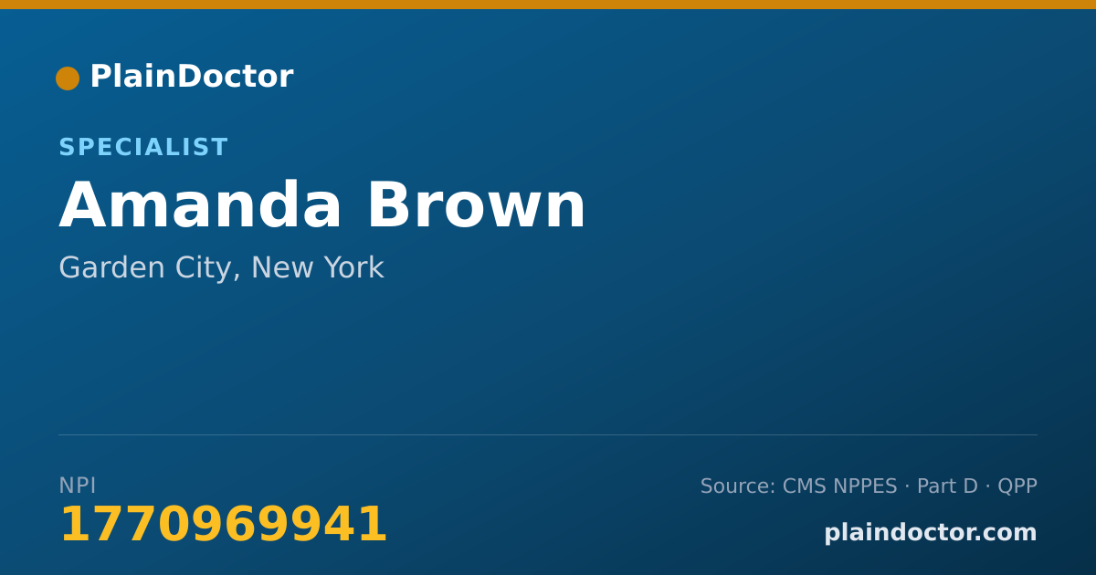 Shareable card for Amanda Brown - Specialist, Garden City, NY
