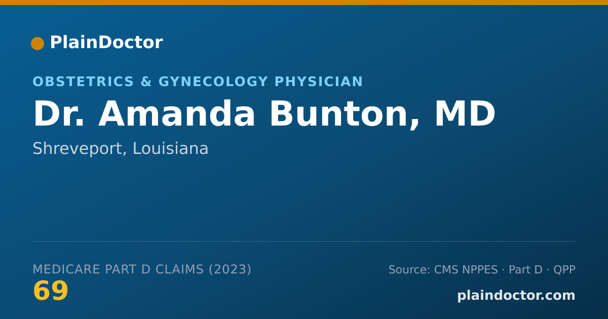 Shareable card for Amanda Bunton, MD - Obstetrics & Gynecology Physician, Shreveport, LA