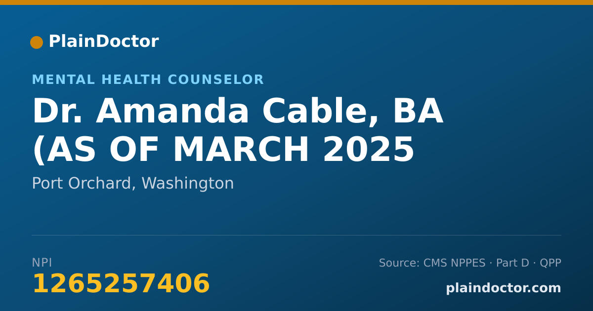 Shareable card for Amanda Cable, BA (AS OF MARCH 2025 - Mental Health Counselor, Port Orchard, WA
