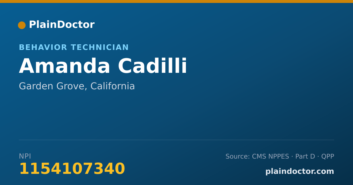 Shareable card for Amanda Cadilli - Behavior Technician, Garden Grove, CA