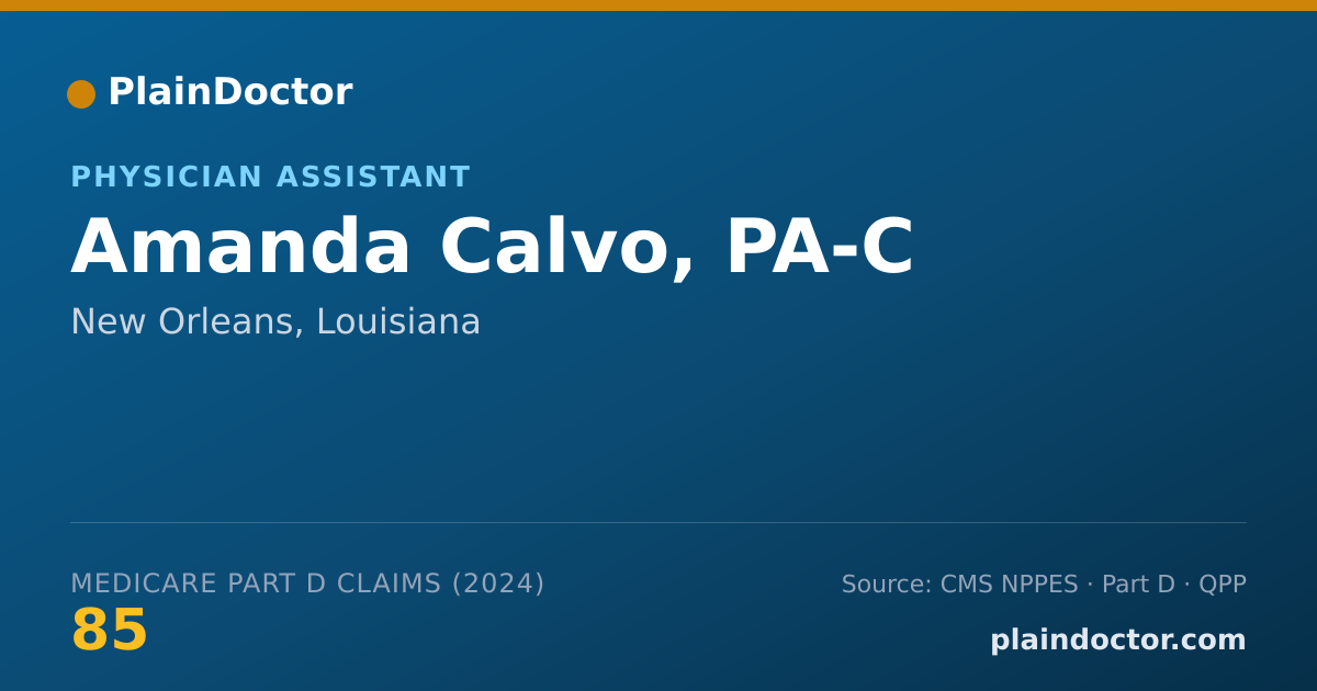 Shareable card for Amanda Calvo, PA-C - Physician Assistant, New Orleans, LA