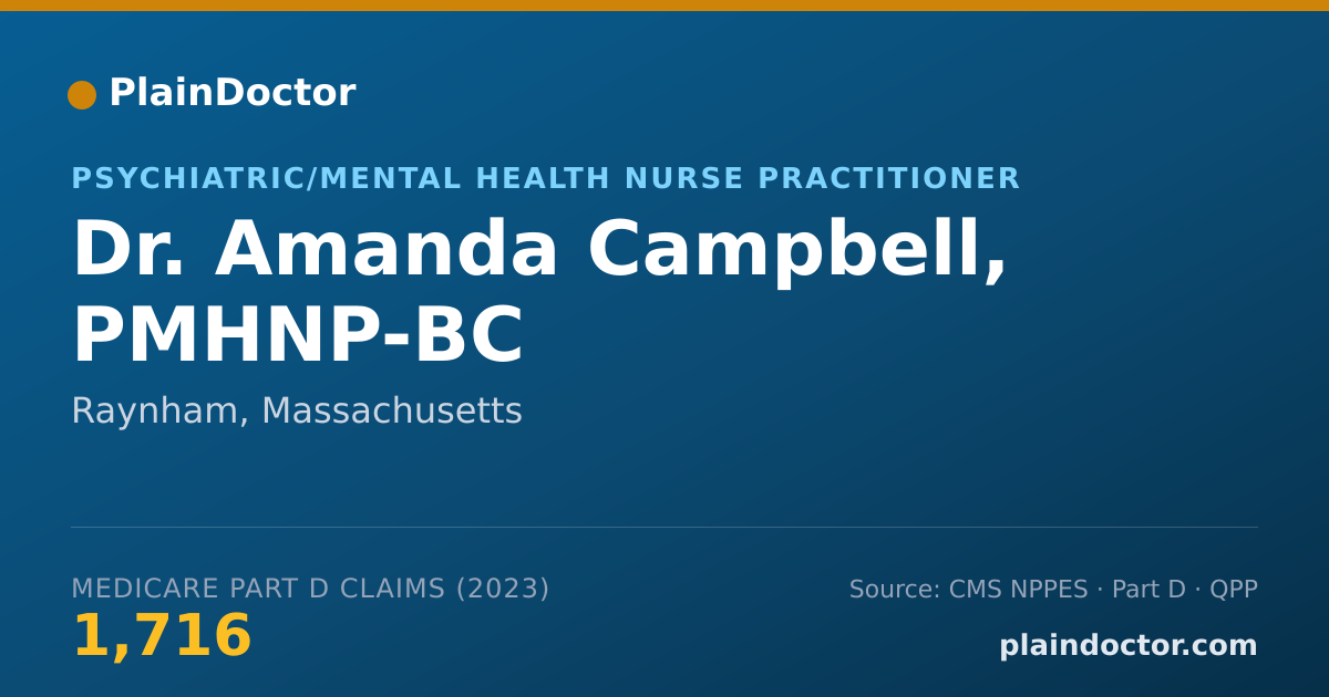 Shareable card for Amanda Campbell, PMHNP-BC - Psychiatric/Mental Health Nurse Practitioner, Raynham, MA