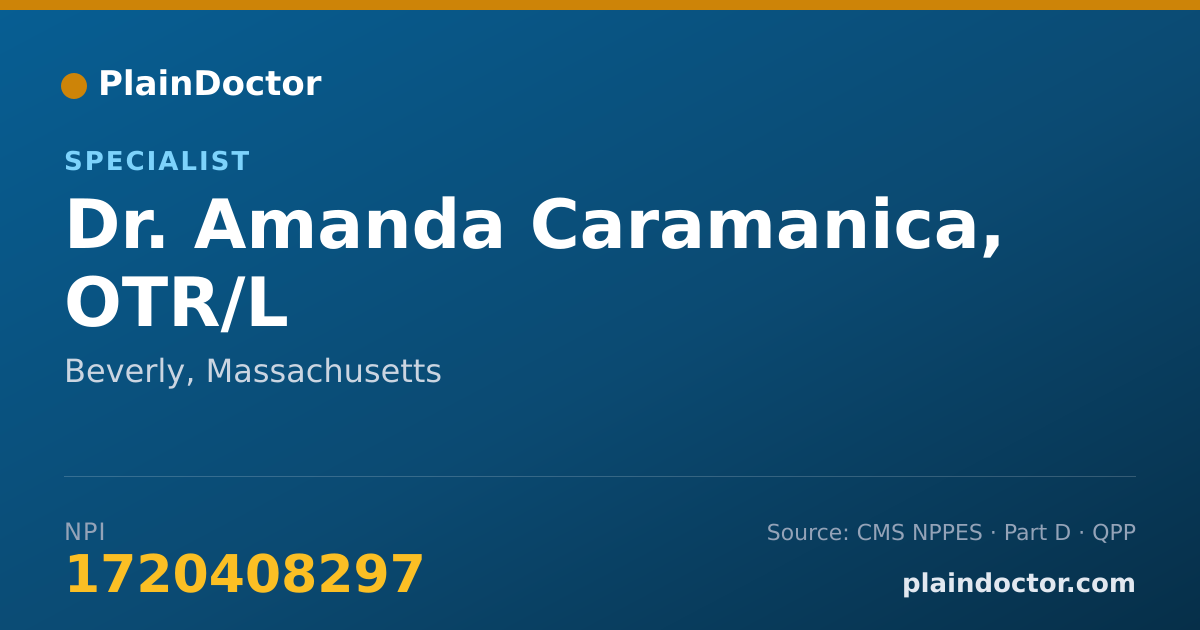 Shareable card for Amanda Caramanica, OTR/L - Specialist, Beverly, MA