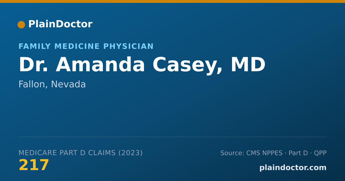 Shareable card for Amanda Casey, MD - Family Medicine Physician, Fallon, NV