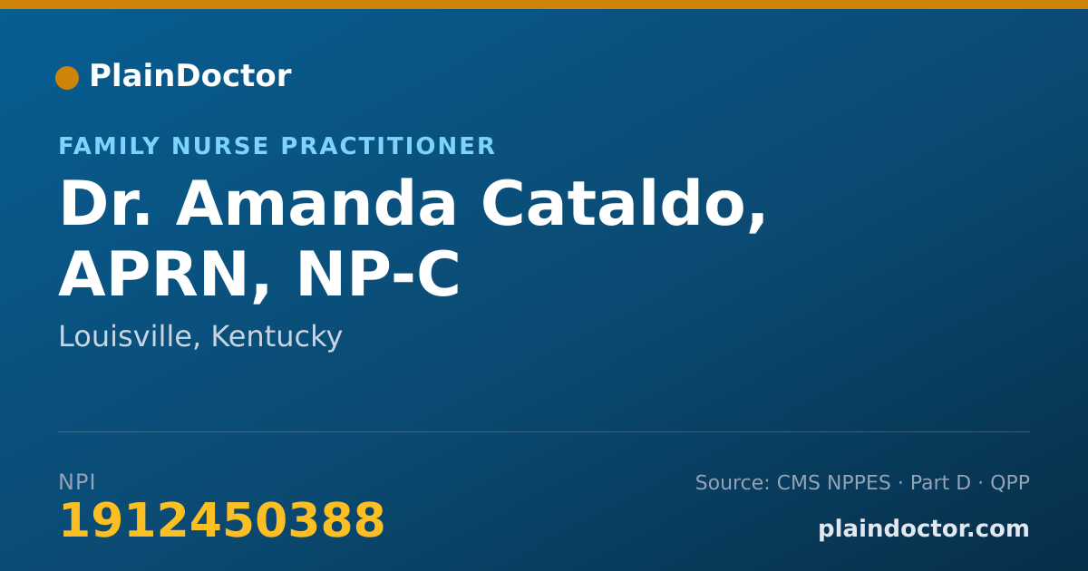 Shareable card for Amanda Cataldo, APRN, NP-C - Family Nurse Practitioner, Louisville, KY