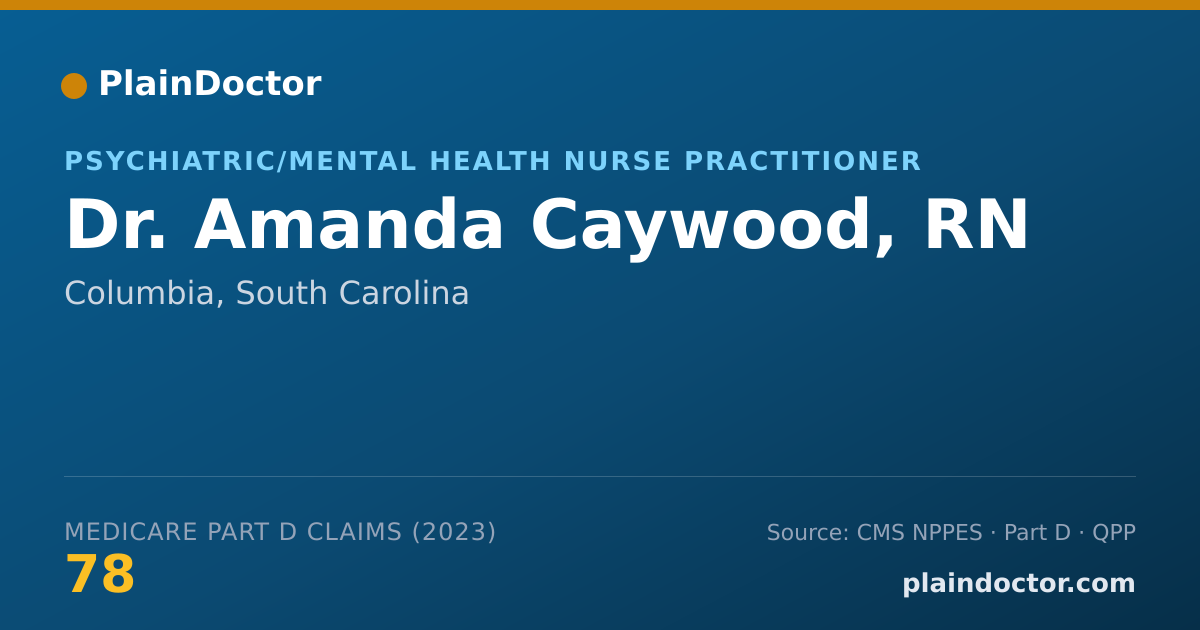 Shareable card for Amanda Caywood, RN - Psychiatric/Mental Health Nurse Practitioner, Columbia, SC