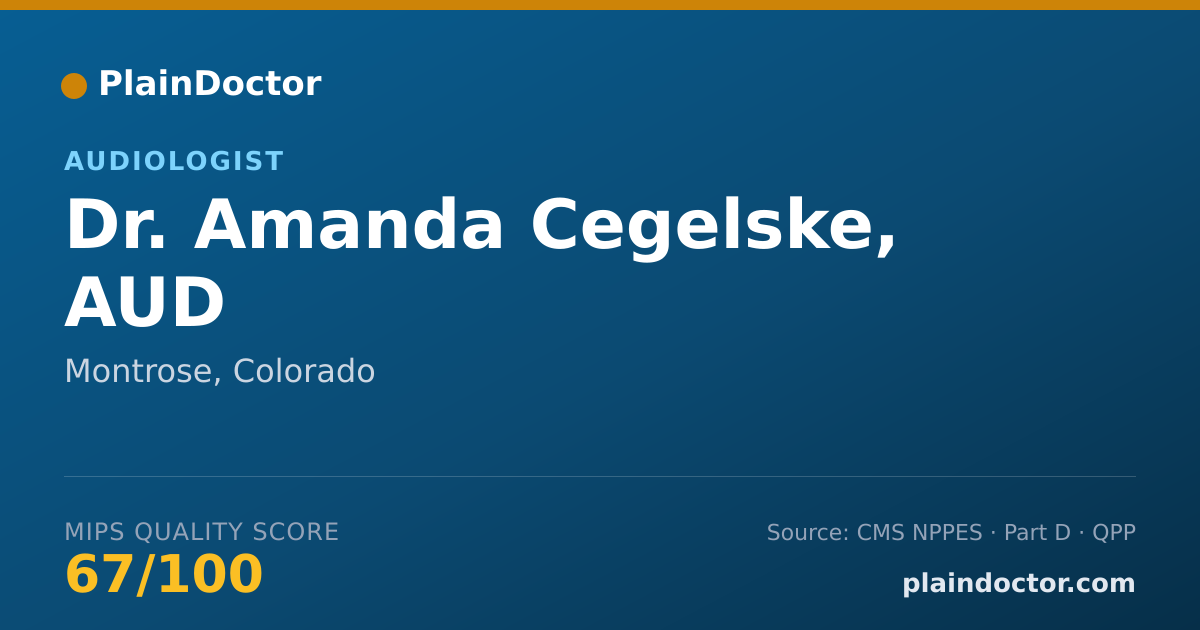 Shareable card for Amanda Cegelske, AUD - Audiologist, Montrose, CO