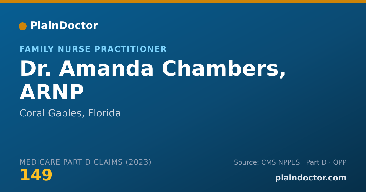 Shareable card for Amanda Chambers, ARNP - Family Nurse Practitioner, Coral Gables, FL