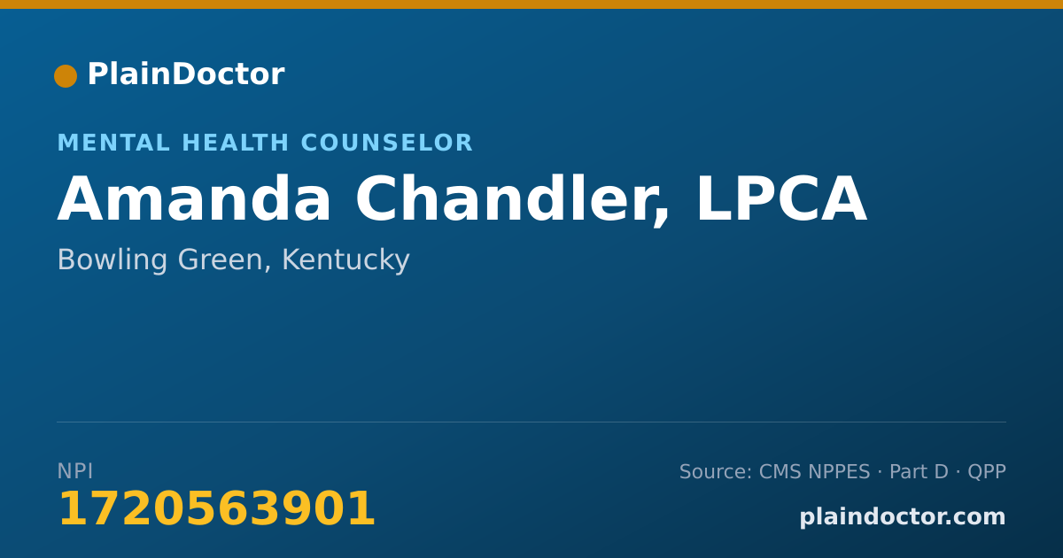 Shareable card for Amanda Chandler, LPCA - Mental Health Counselor, Bowling Green, KY