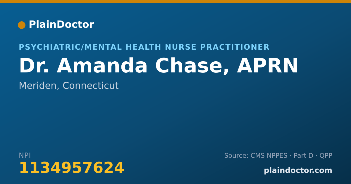 Shareable card for Amanda Chase, APRN - Psychiatric/Mental Health Nurse Practitioner, Meriden, CT