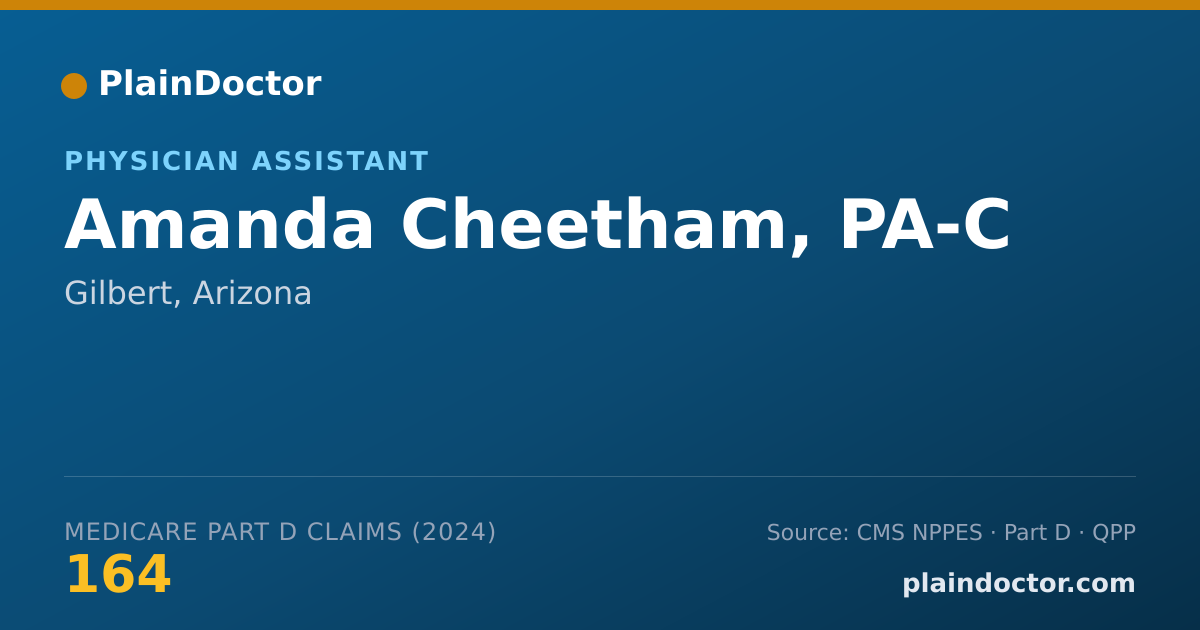 Shareable card for Amanda Cheetham, PA-C - Physician Assistant, Gilbert, AZ